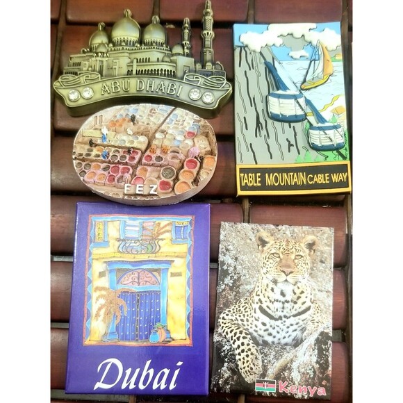 15 Vintage Refrigerator Souvenir Travel Magnets Middle East Africa & India - Picture 2 of 4